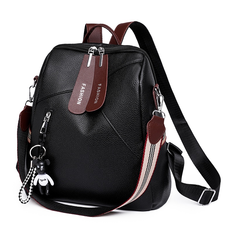 TAS WANITA FASHION RANSEL IMPORT 5489-HITAM + GANTUNGAN