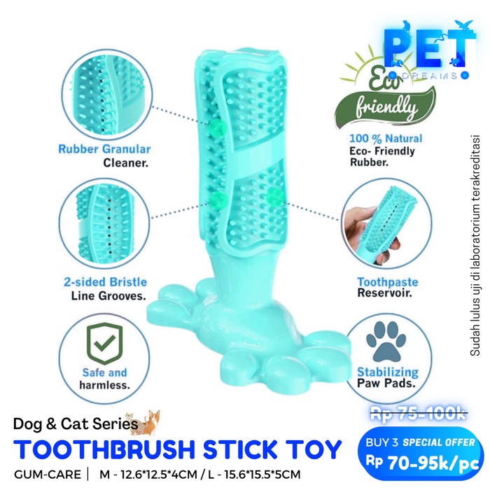 MAINAN GIGITAN ANJING PEMBERSIH GIGI DOG TOOTHBRUSH DENTAL CHEWING TOY