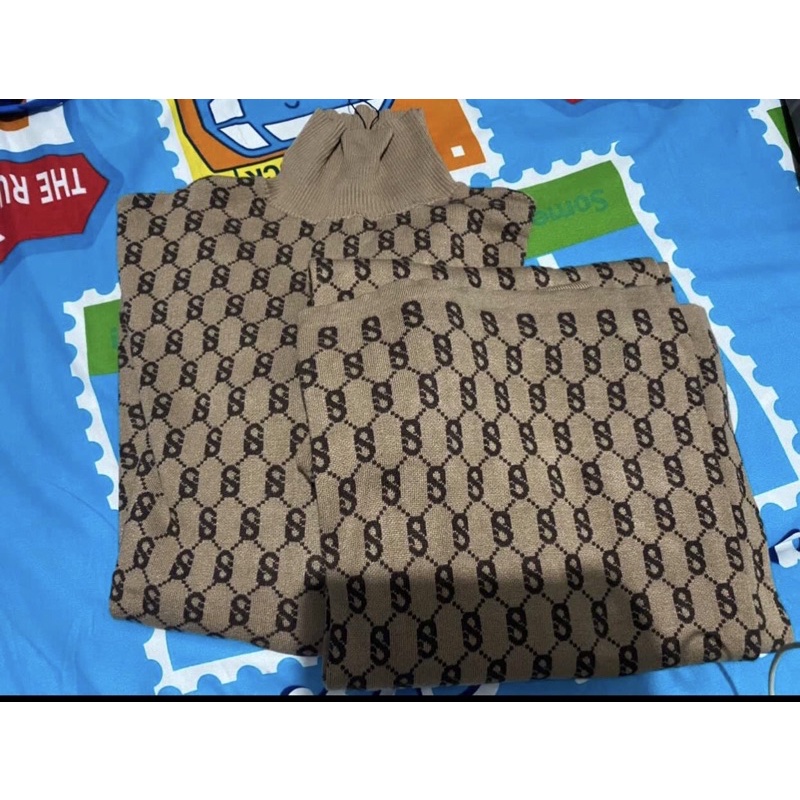 signature comfy sweater benang jarum buttonscarves coklat (ATASAN SAJA)