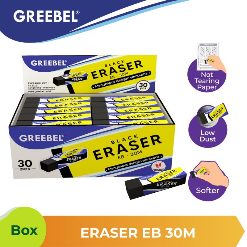 

( 1 PAK isi 30 pcs ) Penghapus GREEBEL BESAR / stip GREEBEL