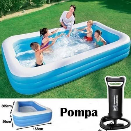 KOLAM RENANG ANAK KOTAK POLOS BESTWAY UKURAN BESAR ( 305 CM ) 54009 / KOLAM RENANG ANAK KOTAK POLOS