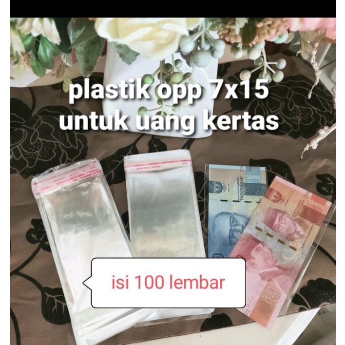 

OPP 7x15 Opp Lem OPP Uang kertas isi 100 lembar