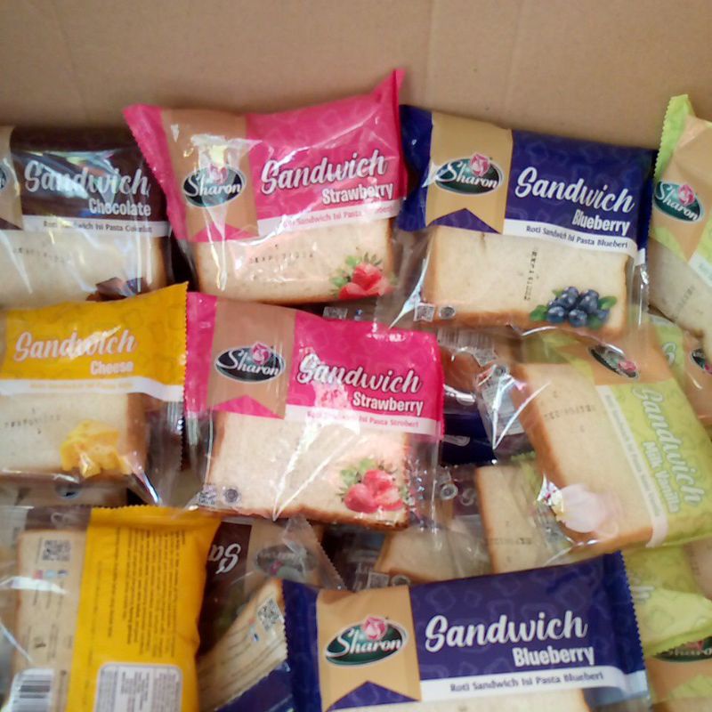 SHARON Roti Panggang Sandwich Aneka Varian 1 Dus Karton Isi 60 Pcs Bakery Sejenis Aoka