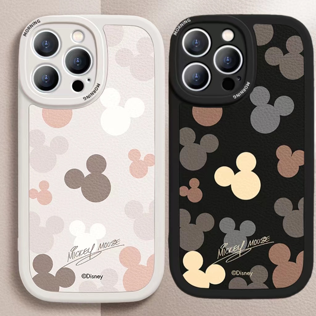 Case Bahan Kulit TPU Motif Mickey Untuk iPhone 14 14pro 14Plus 14prm 13 13pro 13pro 13prm 11 7Plus 8Plus Xr XS 12pro Max