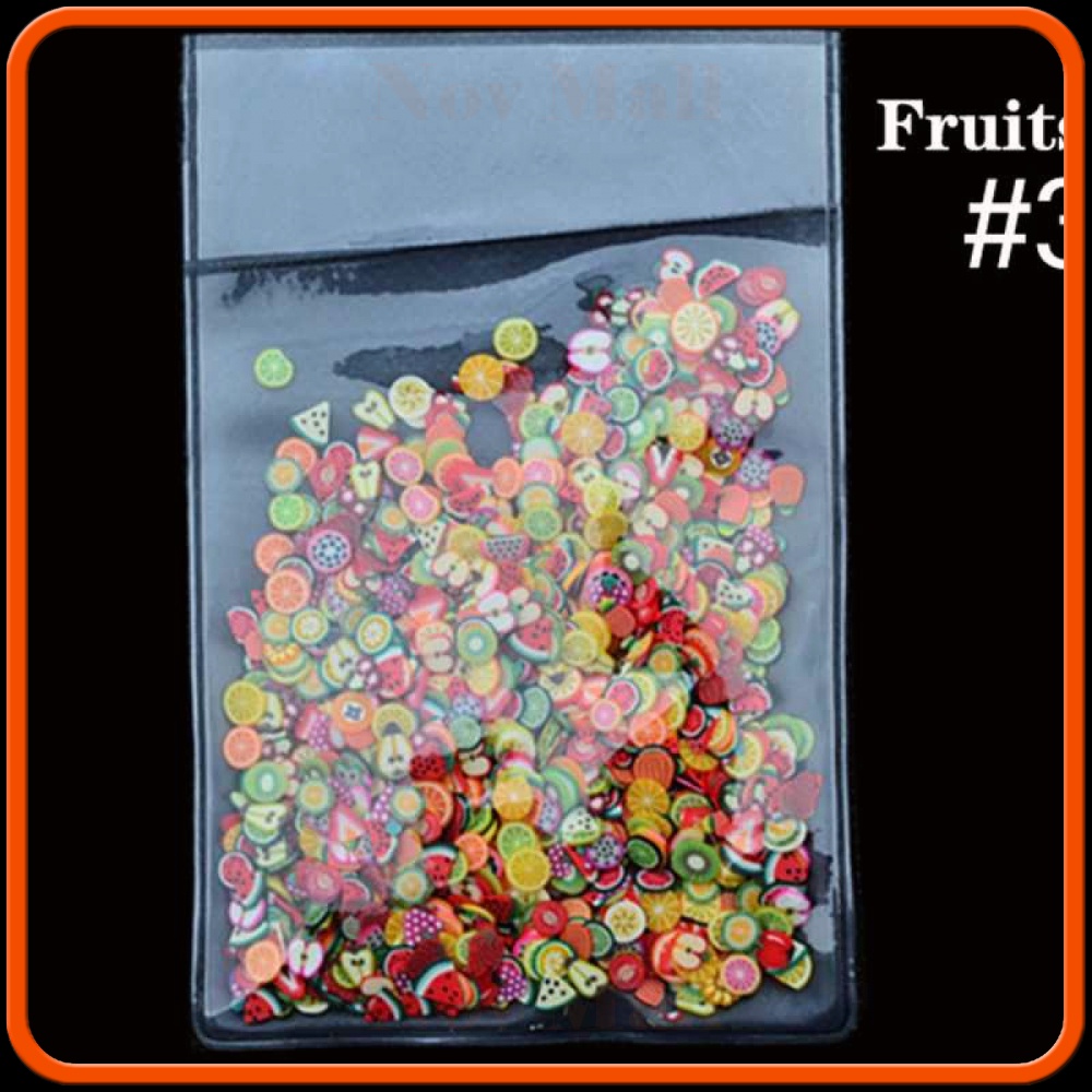 Hiasan Kuku Nail Art Tips Filler Slime Fruit 1000pcs -BY861