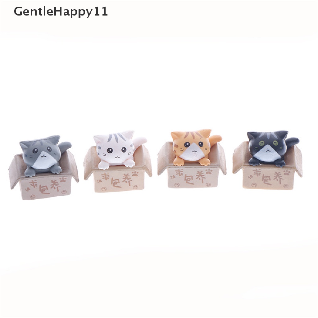 Gentlehappy 1PC Ornamen Resin Model Kucing Mini Boneka Miniatur Gaya Mediterania id