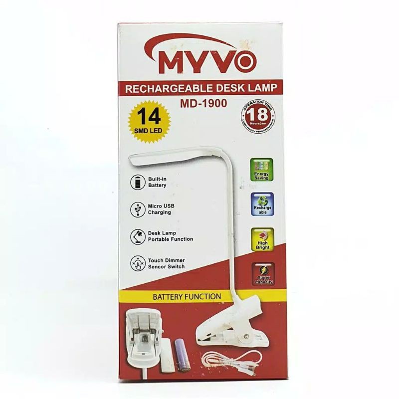 LAMPU BELAJAR MYVO - MODEL JEPIT - TYPE MD-1900 - ORIGINAL