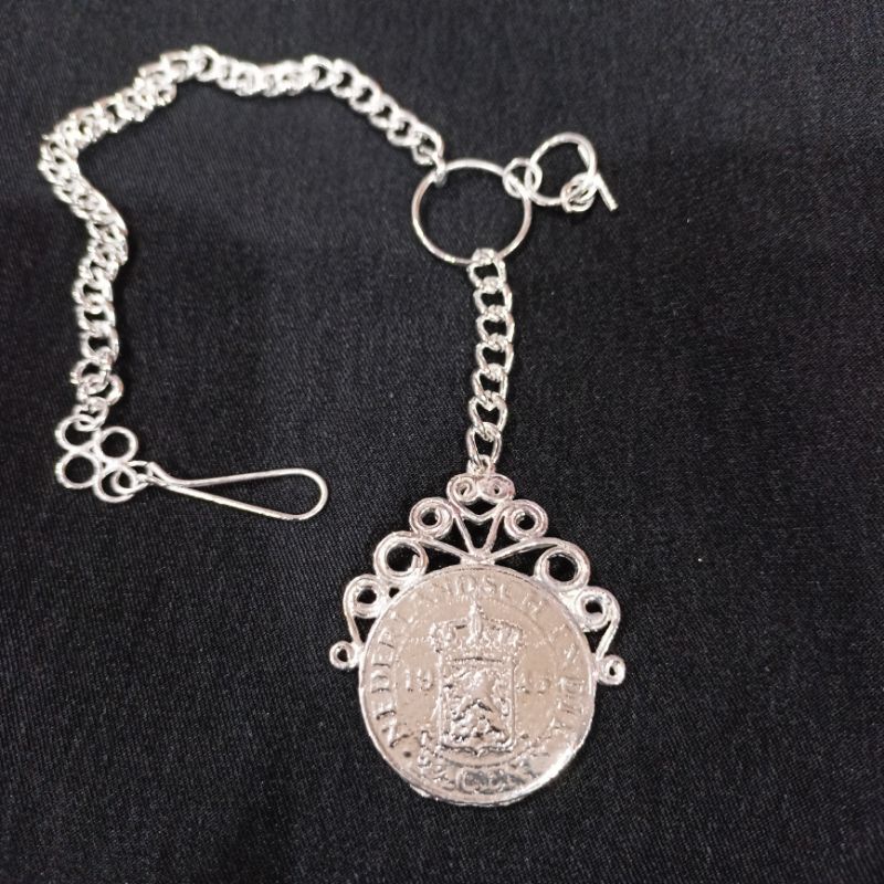 Benggol Koin / Benggol Beskap / Rantai Beskap / Hiasan Kantong Beskap / Benggol Silver