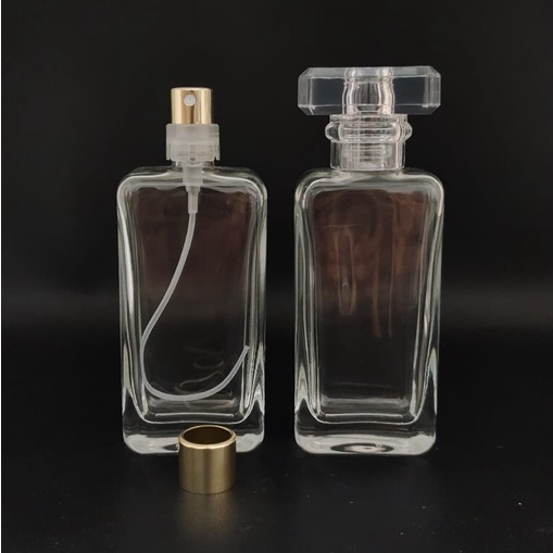 Botol Parfum V32640 50ml pump channel Gold+Tutup Channel Bening Perpcs