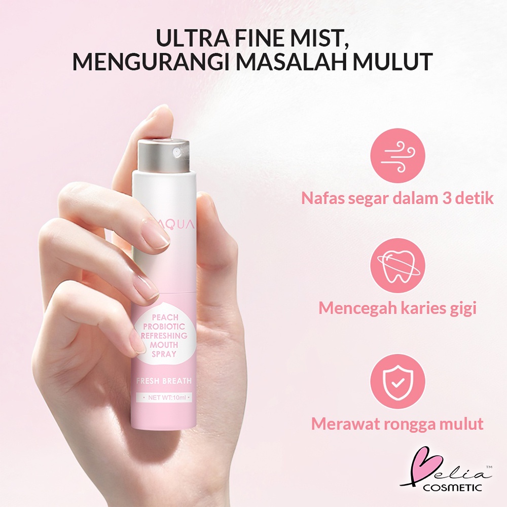 ❤ BELIA ❤ BIOAQUA Probiotic Refreshing Mouth Spray 10ml | Parfum Mulut | Pengharum Mulut | Penyegar Mulut | BPOM