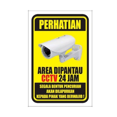 

stiker area CCTV 24jam stiker perhatian area di pantau CCTV stiker sign murah