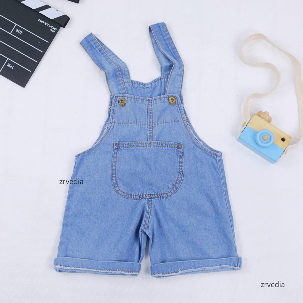 (1-4 Tahun) Overall Denim Blue Anak Laki &amp; Perempuan / Baju Kodok Bahan Denim Celana Korea Kualitas Import Jins Levis Lepis Anak Perempuan Setelan Kiosbalitaaprillia