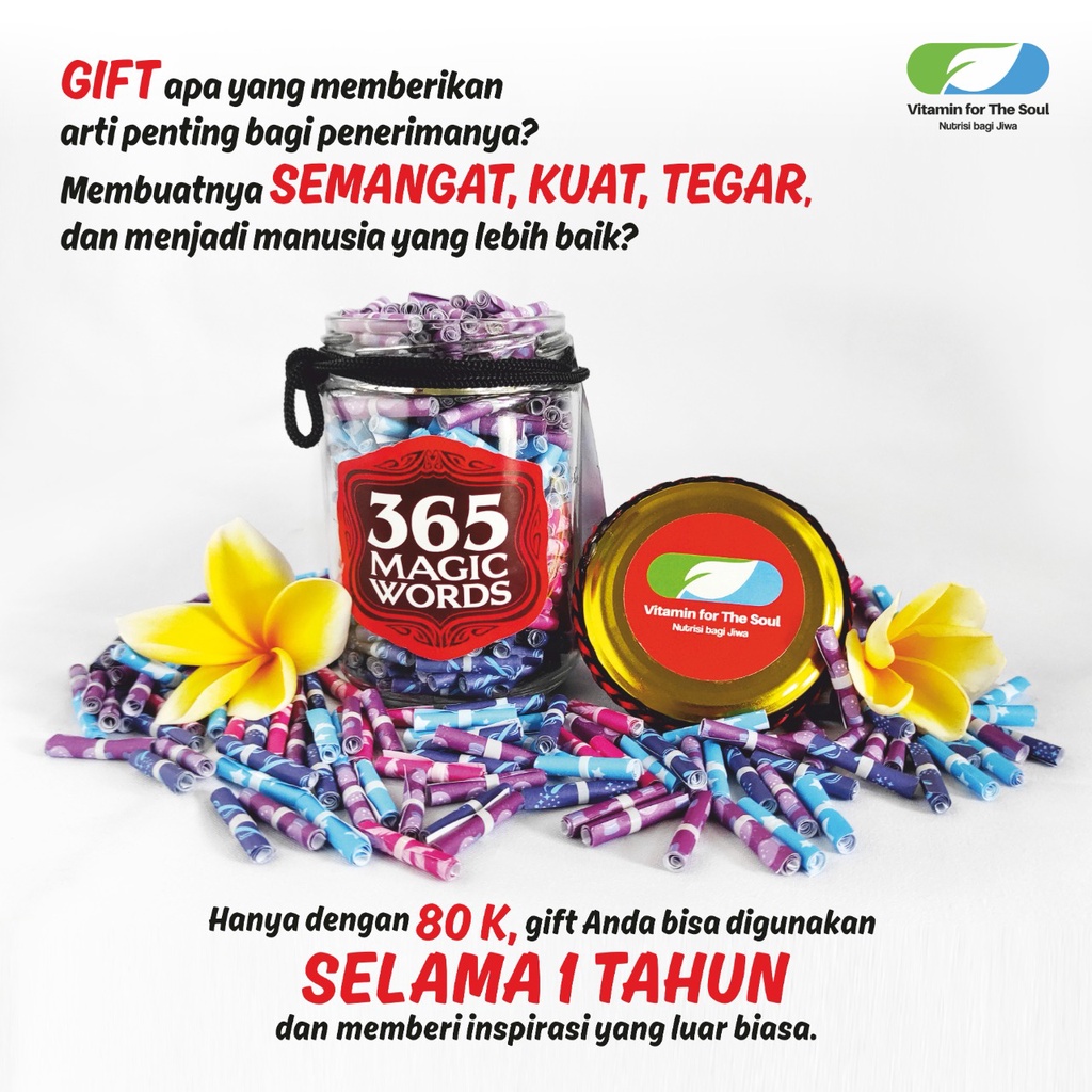 365 Magic Words - Gift Suvenir Unik Murah untuk Ulang Tahun, Anniversary, Perpisahan, dll