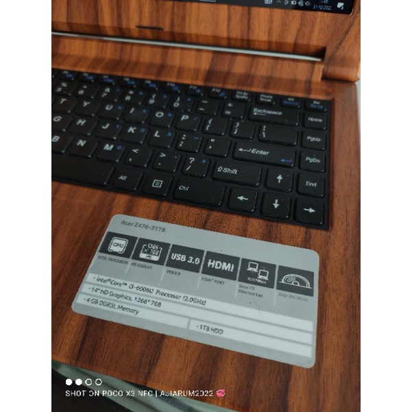 Laptop Acer Z476 Intel core i3-6006U/Ram 4gb/Hdd 1Tb win 10