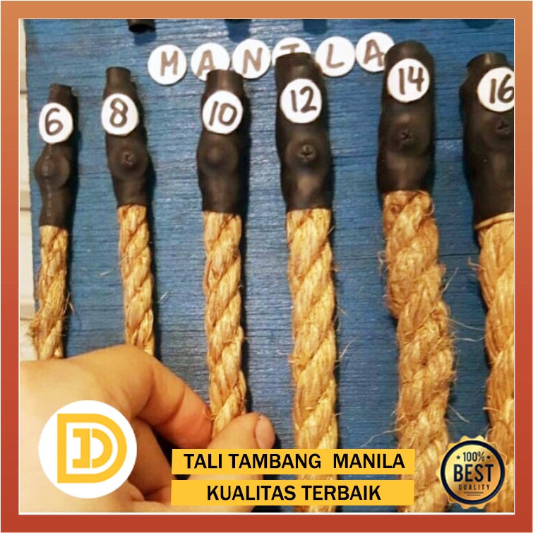 Tali Tambang Kecil 4mm 6mm Permeter Tampar Manila Goni Dadung Coklat Kapal Outbond Lomba Tarik Tali 