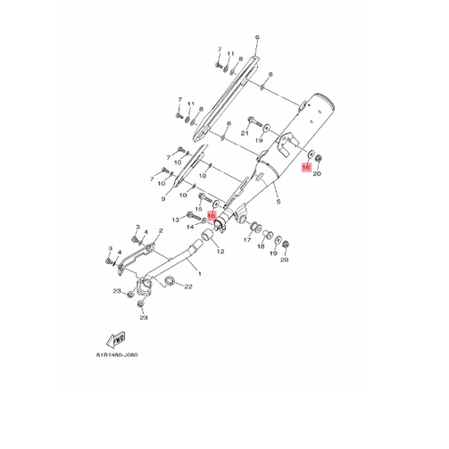 RING DUDUKAN KNALPOT VEGA ZR RR LEXAM ORIGINAL YGP 90201-08310