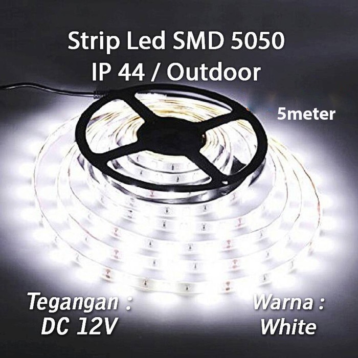 Lampu LED Strip SMD 5050 IP44 12v Outdoor Putih