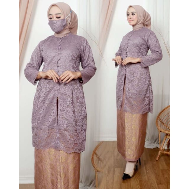 Ready Setelan Tunik Brukat Kancing dan Songket//Set Kebaya Modern//Kebaya Kancing Seribu//Seragam Pesta//Set Tunik//Kebaya Busui//Pakaian wanita/kabaya wanita dewasa/kebaya wisuda/kebaya kondagan