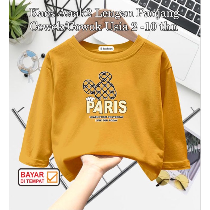 ((IB))KAOS ANAK2 UNISEX PANJANG/PARIS DIGITAL SABLON