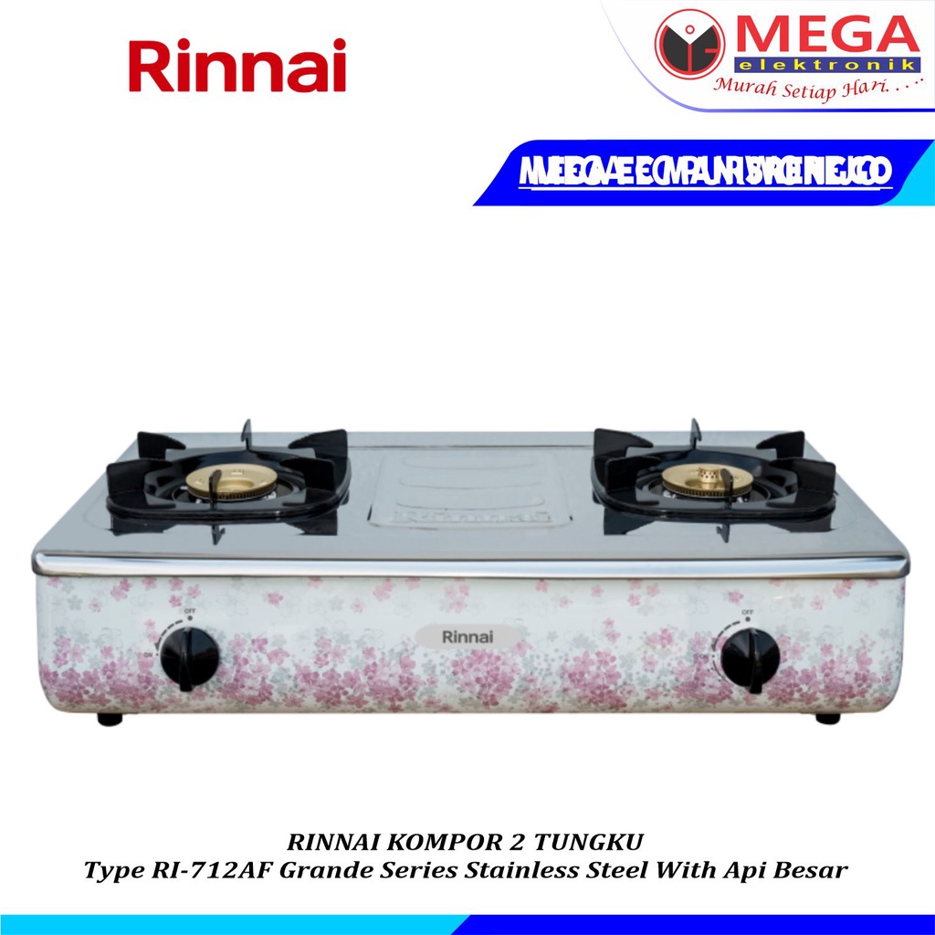 KOMPOR RINNAI 2 TUNGKU RI-712 AF / RI 712 AF / RI712AF BERGARANSI