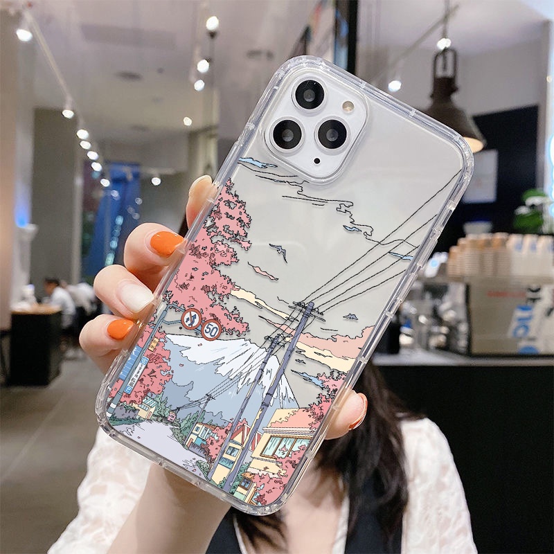 Casing Silikon OPPO Reno 6 6Z 6Pro Plus 6Lite 4SE 4F 4Lite 4Z 2F 2Z 5Z 5F 5Lite 5K 7Z 7SE 7Pro Motif Lukisan Pemandangan