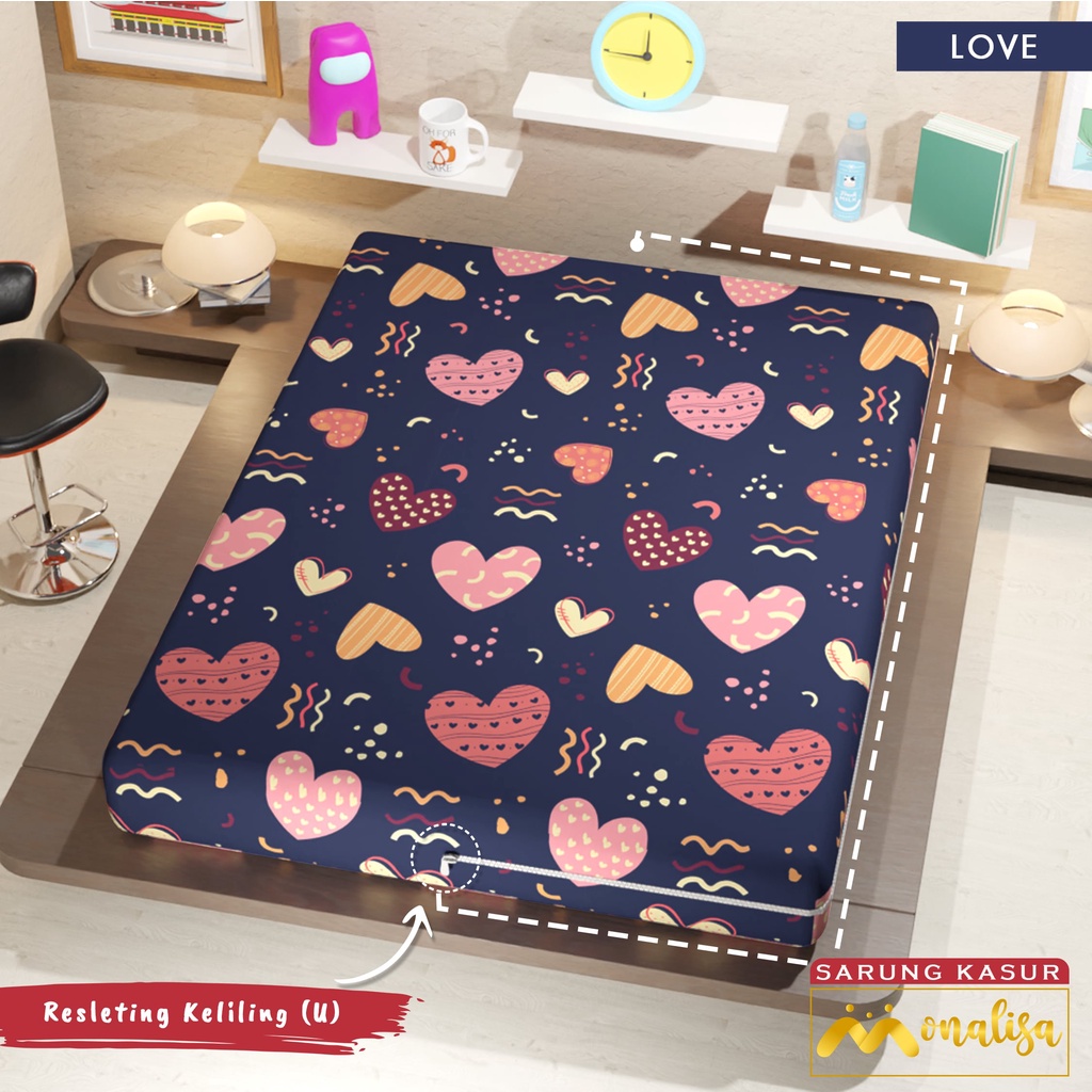Ss Sarung Kasur Busa Tinggi 30 180 MONALISA 180x200x30 Sprei Retsleting