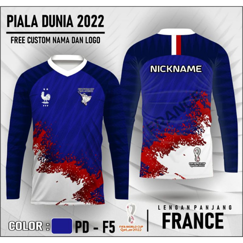 Jersey piala dunia qatar 2022 france lengan panjang