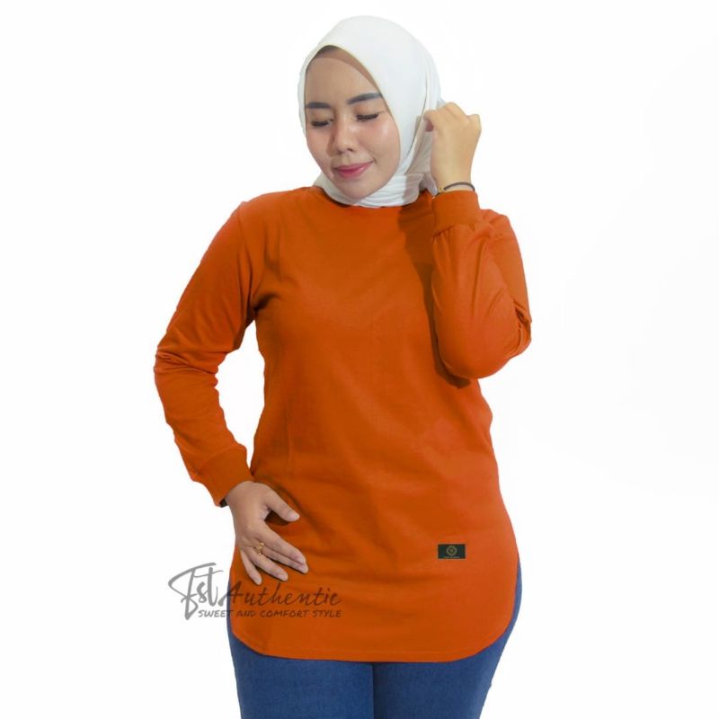 Kaos Dinarry Ori Fst Authentic / Bodi Oval / Blouse Semi Tunik / Atasan Wanita Lengan Panjang Seri P