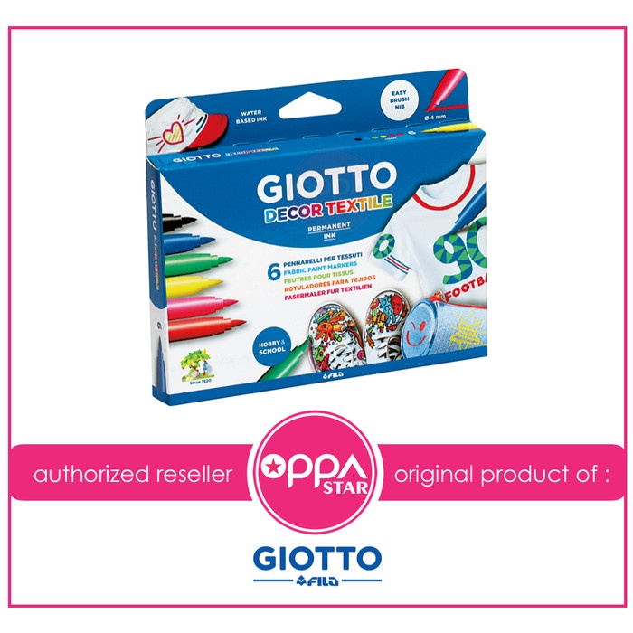 

[COD] Spidol Kain / Marker Kain / Giotto Decor Textile Set 6 rna