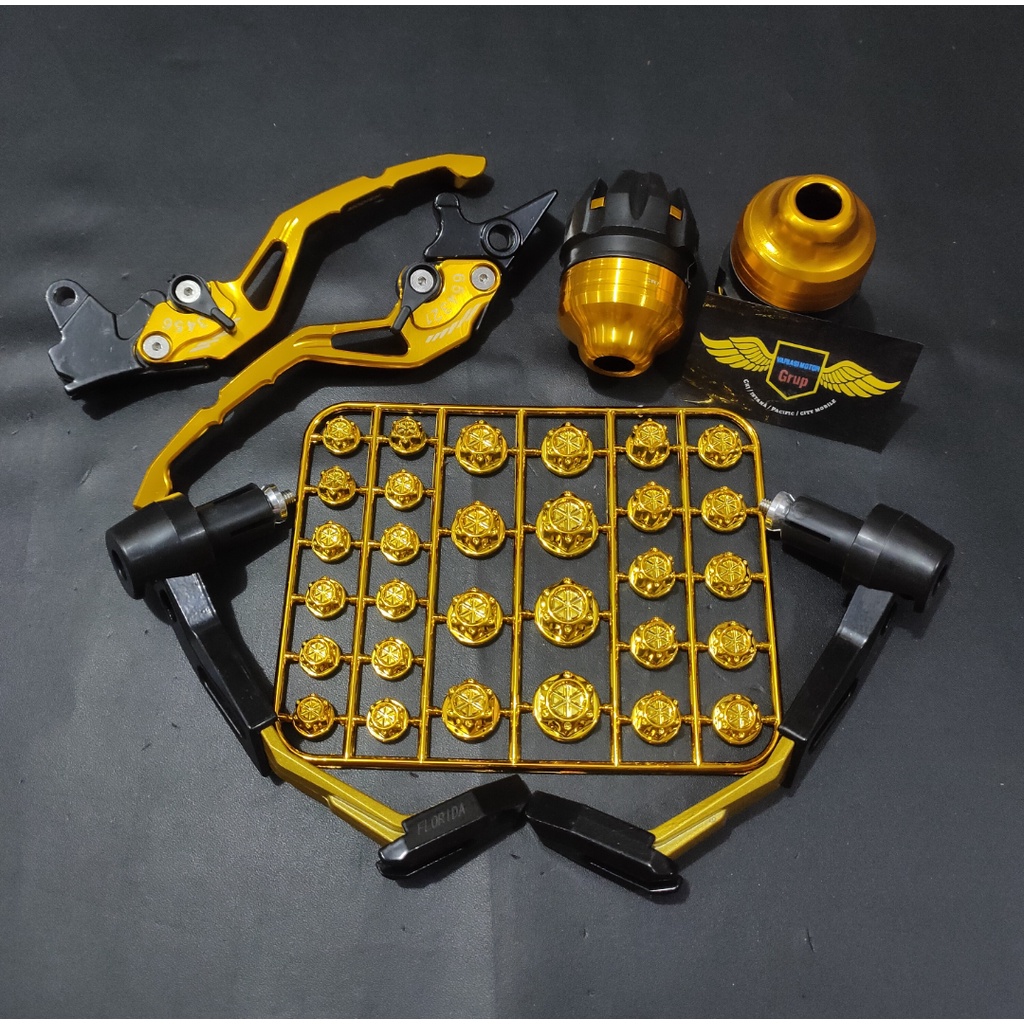 Paket Variasi Tiger/CBR150R/CB150R/Versa/Megapro/Sonic/SatriaFU Handle CNC Setelan Proguard Jalu As Handgrip Reall Pict EMAS