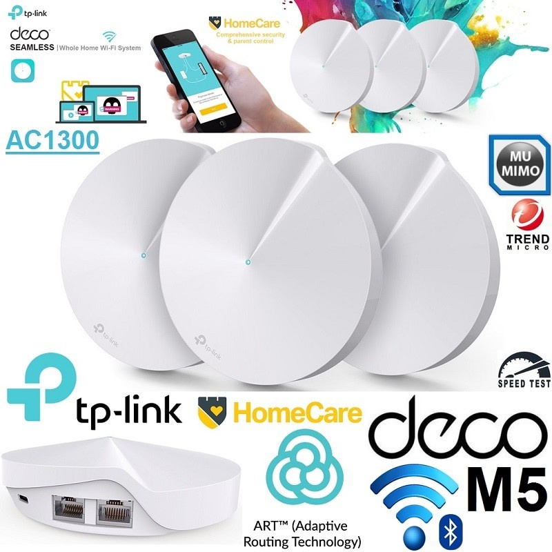 TPLINK Deco M5 AC1300 The Most Secure Whole-Home Mesh Wi-Fi System