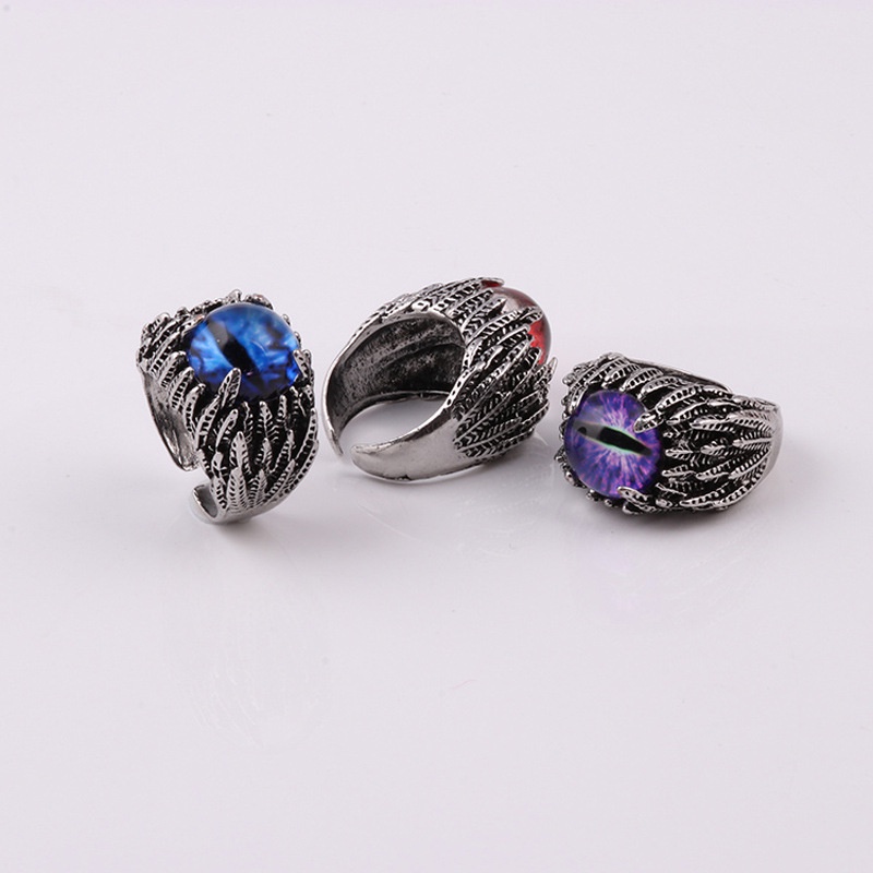 Perhiasan Cincin Bentuk Mata Iblis Bulu Gaya Eropa Amerika