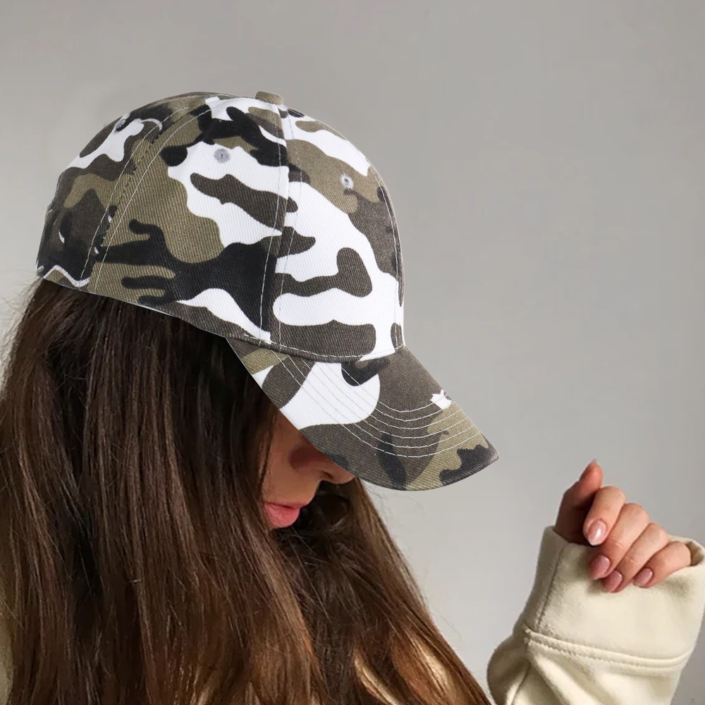 Topi Trucker Baseball Camouflage Army Summer Hat - S8R - Gray