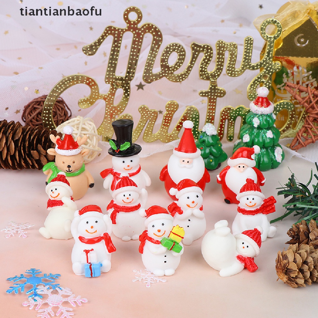 Miniatur Figure Snowman Santa Claus Pohon Natal Untuk Hadiah