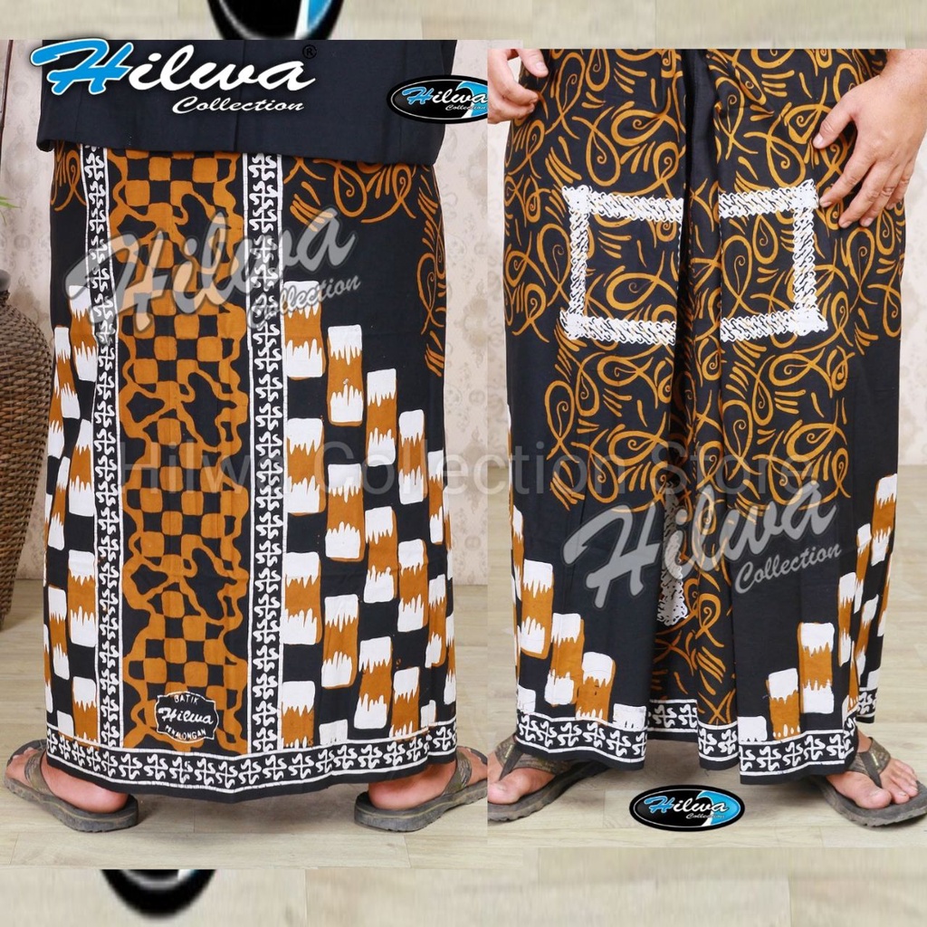 Sarung Batik Pekalongan Pria Warna Coklat Matt Katun Primis Candi Mekar Merk HILWA COLLECTION