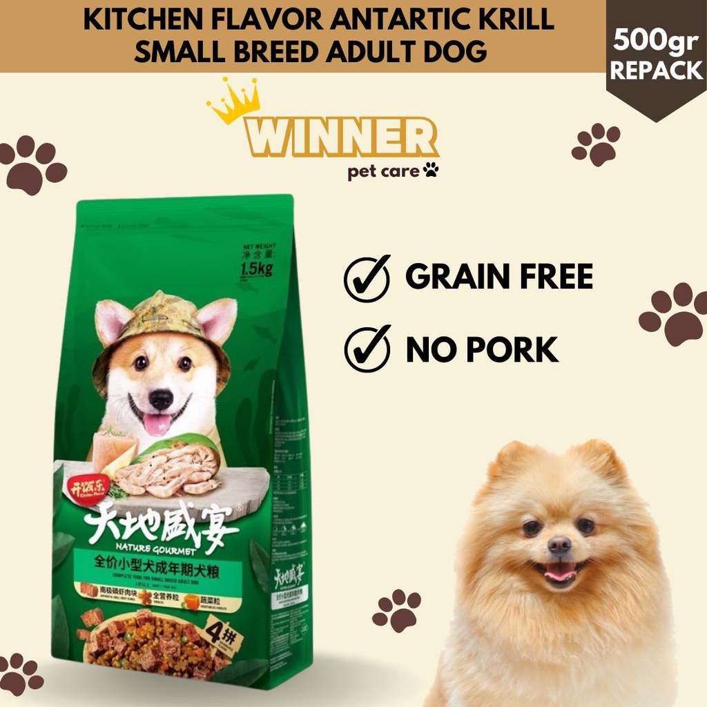 Kitchen Flavor Small Breed Adult Antartic Krill Dogfood Repack 500gr