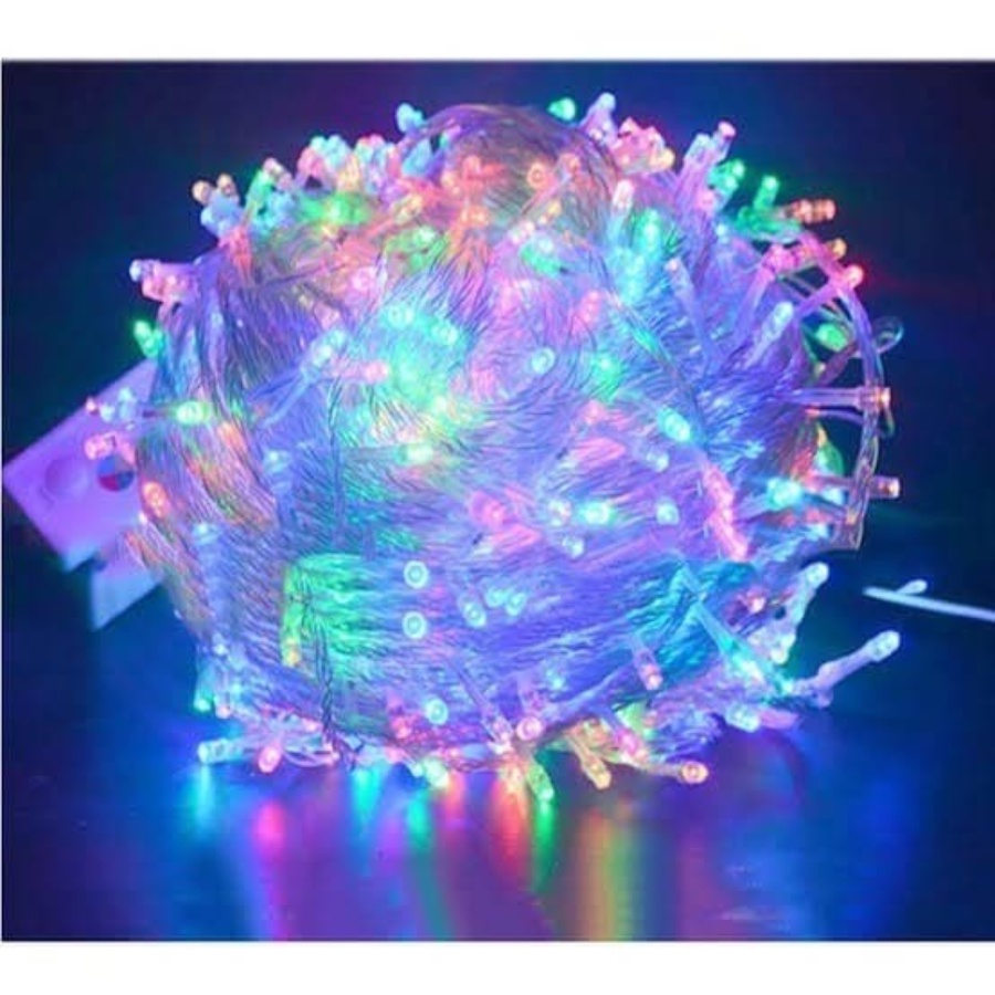 Lampu Hias Seri Natal Led Tumblr 10M 10Meter Bonus Colokan Sambungan Rgb Rainbow Warm white