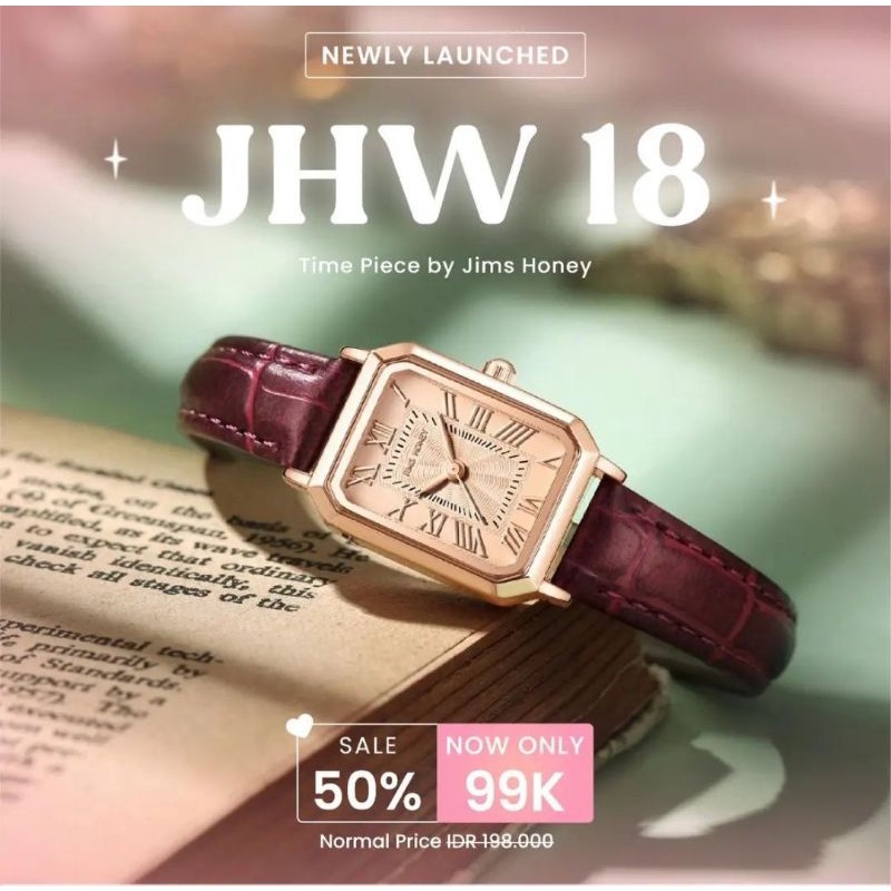 PROMO JAM TANGAN WANITA EXCLUSIVE JIMS HONEY JHW 18 JHW18 JH18 JAM TANGAN KOTAK KECIL IMUT MANIS CUT