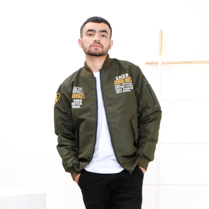 Jaket Bomber Pria Dewasa Original/Jaket Bomber Pria Taslan Waterproof/Jaket Racing Full Bordir/Jaket