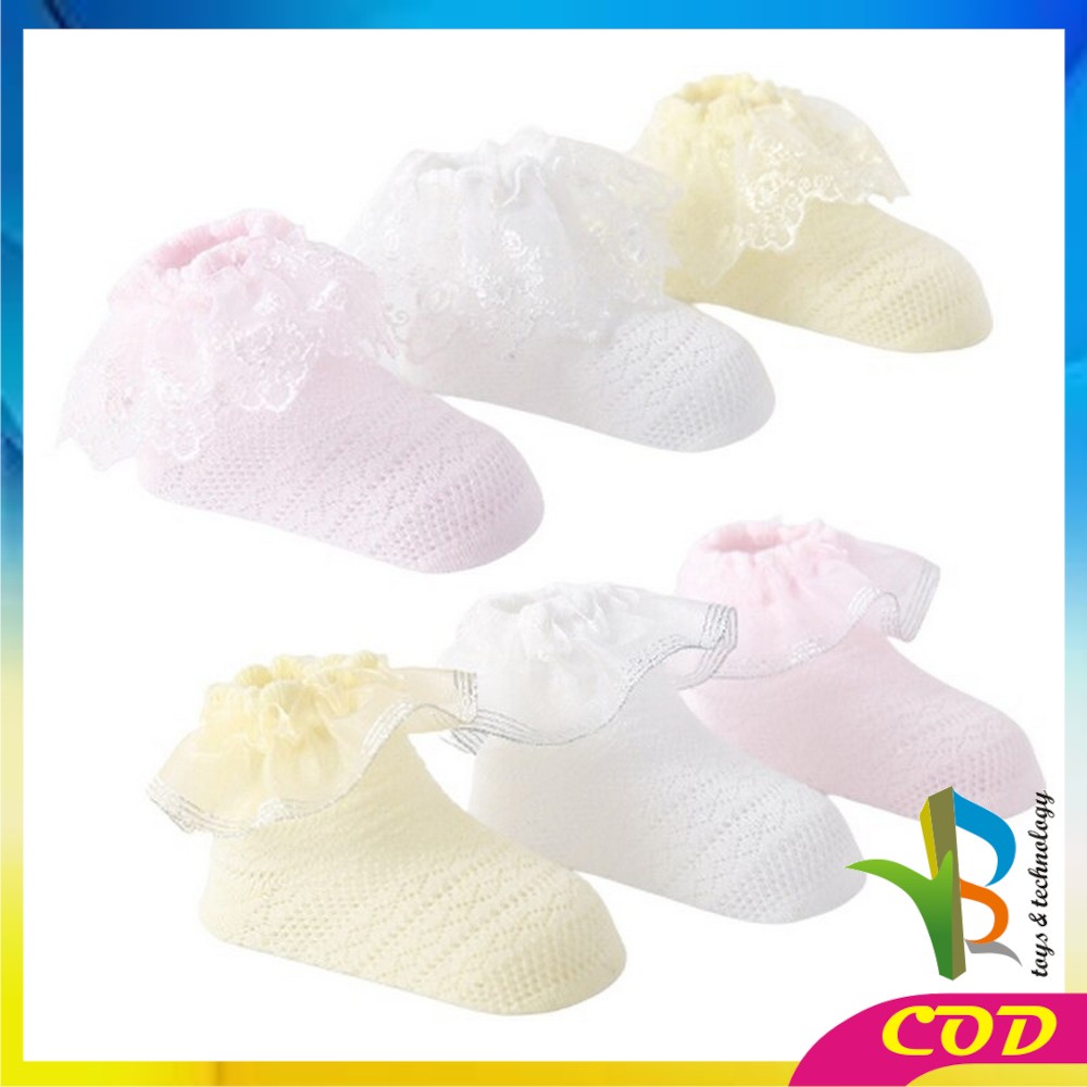 RB-P92 Kaos Kaki Renda Anak Perempuan Kids Socks Pakaian Bayi Kaos Kaki Bayi Ala Putri Bahan Katun