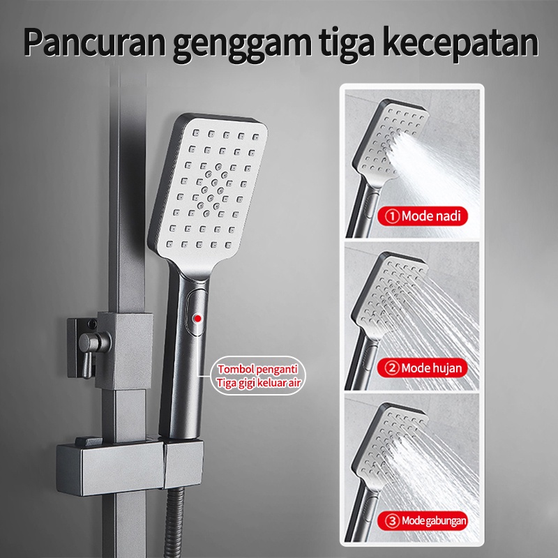Shower Kamar Mandi 4 Dalam 1 Set Shower Dengan Faucet Sprayer Faucet Panas Dan Dingin Set Kamar Mandi Besi Tahan Karat