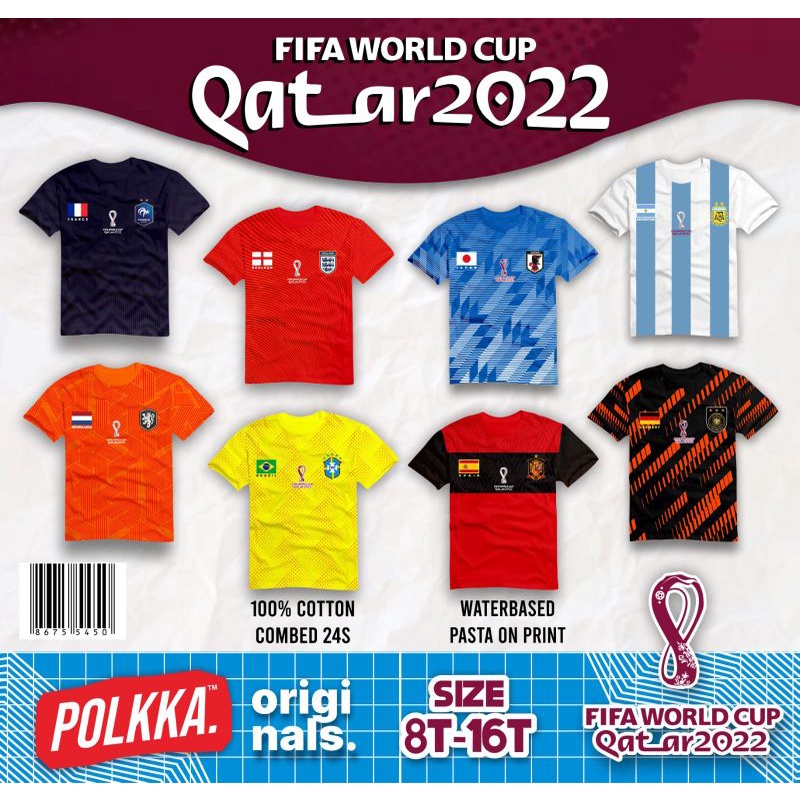 KAOS POLKKA QATAR FIFA WORLD CUP 2022 size 8-16 T / KAOS PIALA DUNIA QATAR BY POLKKA