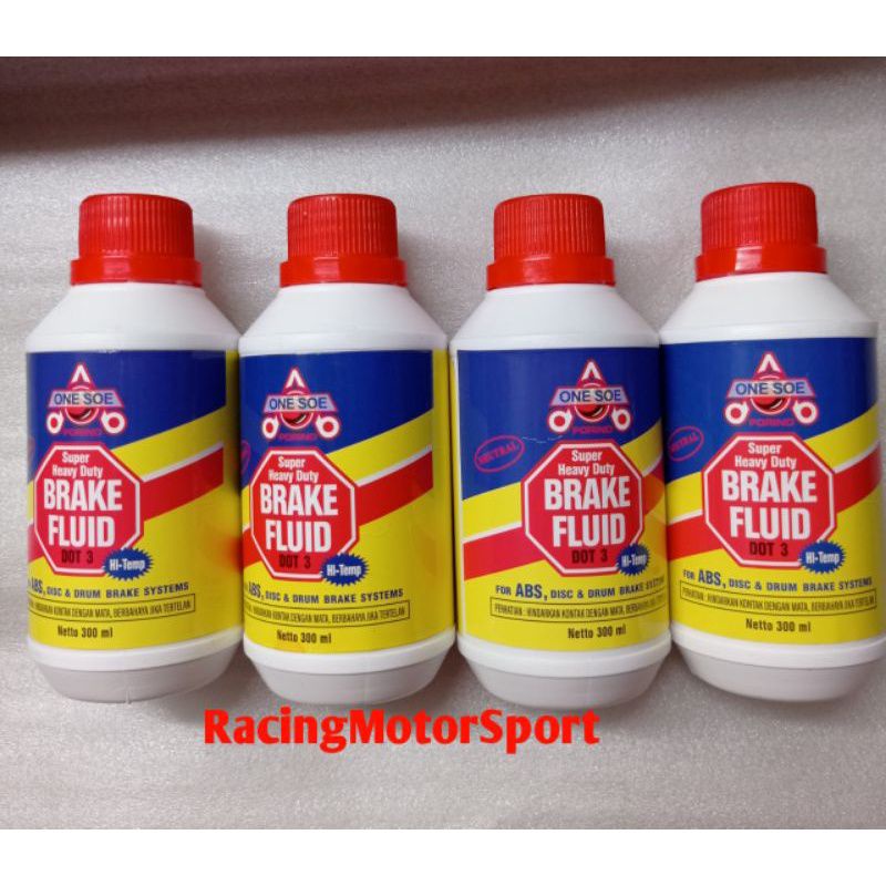 MINYAK REM ONE SOE 300ML, WARNA MERAH  UNTUK MOTOR