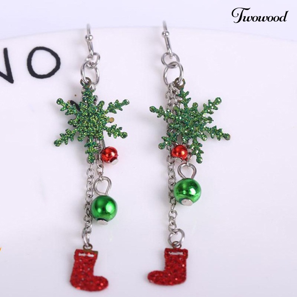 Anting Hook Model Snowflake Natal Untuk Wanita