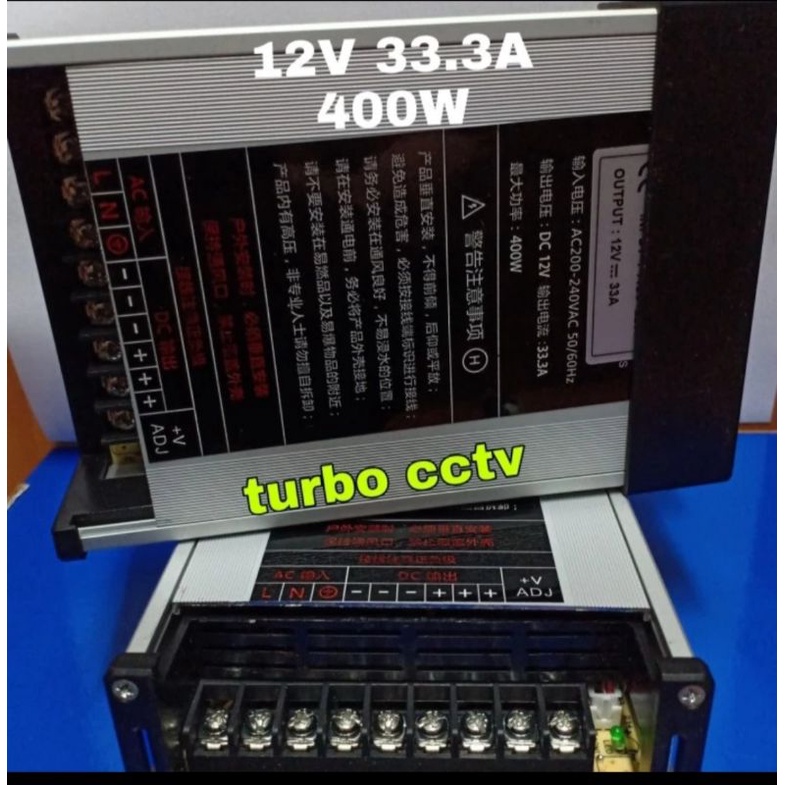 Trafo outdoor 33.3A 12V waterproof led strip power supply box kamera cctv tahan air