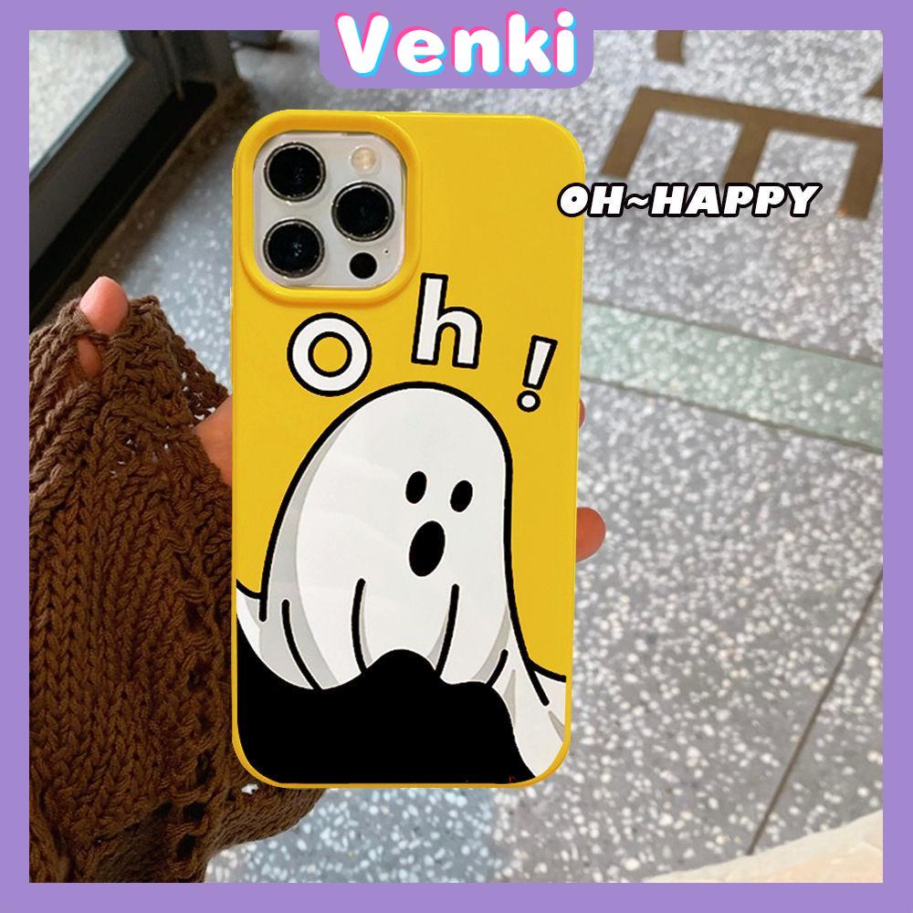 Case iPhone 14 Pro Max TPU Soft Case Cartoon Cute Ghost Glossy Yellow Candy Case Camera Protection Shockproof For iPhone 14 13 12 11 Plus Pro Max 7 Plus X XR