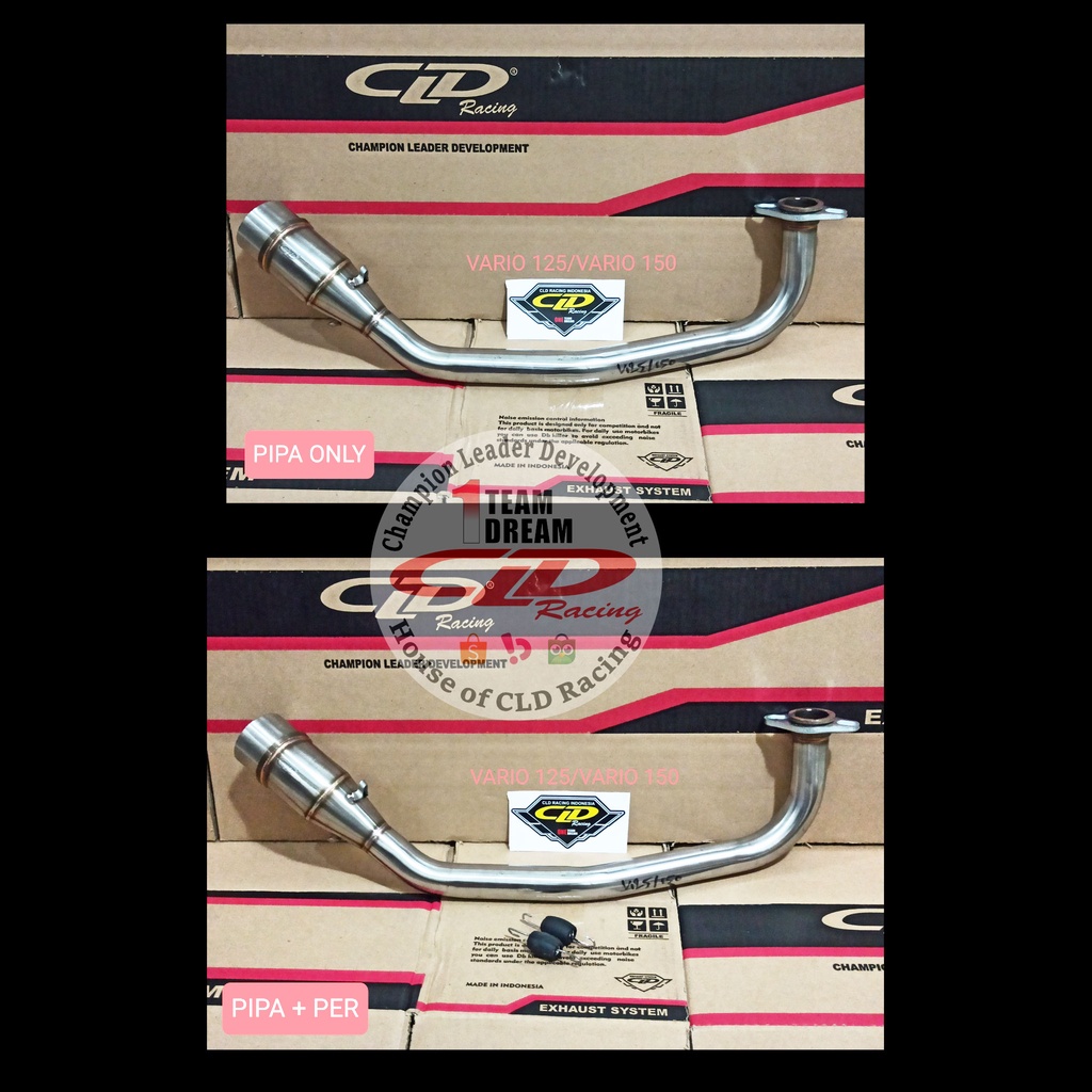 PIPA/LEHERAN/HEADER KNALPOT CLD RACING VARIO 125/VARIO 150 KOLONG INLET 50MM C3