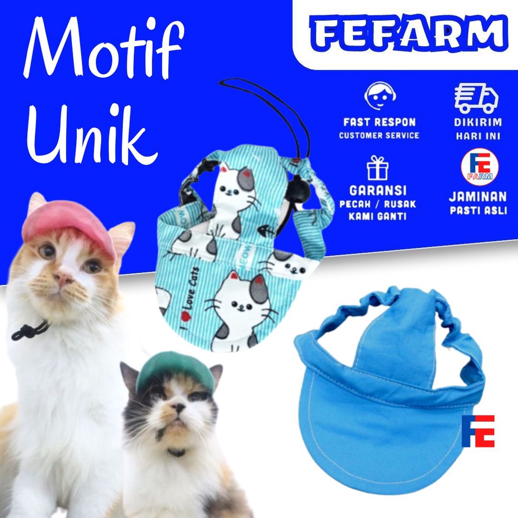 Topi Kucing Polos Lucu Warna Pastel Hat Adult Dan Kitten Ada Lobang Telinga FEFARM