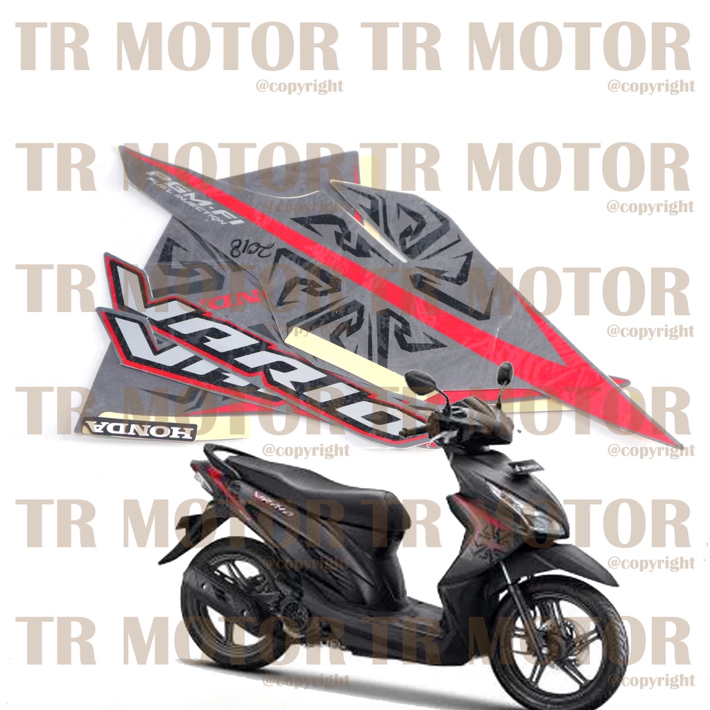 Stiker Motor Vario 110 FI Doff Sticker Striping Lis Full Set Motor