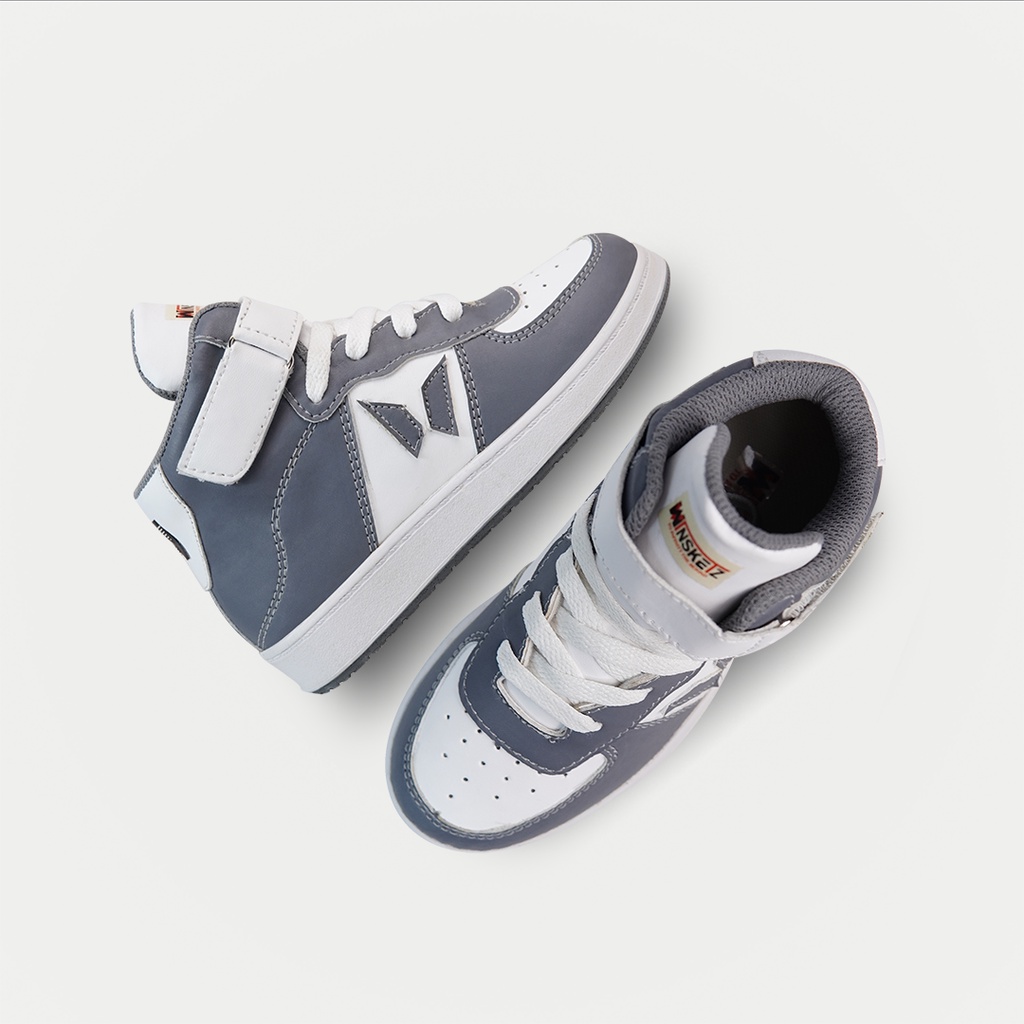 WINSKETZ - Wins High Grey | Sneaker Anak | Sepatu anak Boots | Sepatu Basket Anak | Sepatu Anak | Sepatu Anak Original